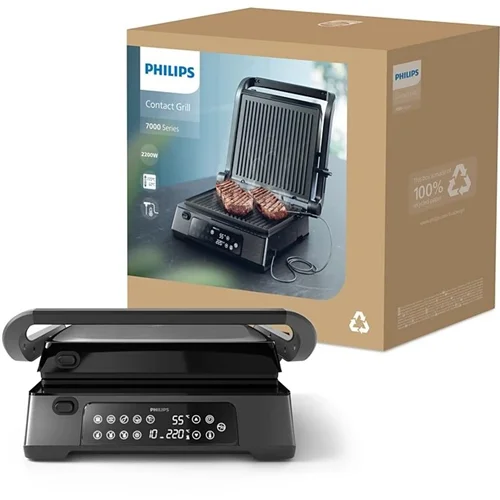 گریل ، توستر و ساندویچ ساز حرفه ای فیلیپس مدل HD6307/70 سری 7000 {اصلی}